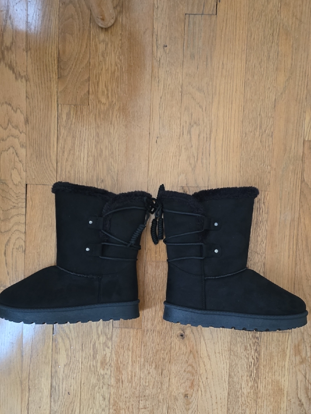 POP BRAND WOMEN'S BLACK SUEDELIKE SLIP-ON BOOTS SIZE 6.5. - Picture 9 of 15